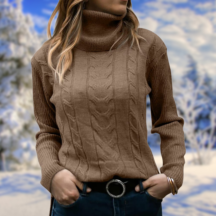 Women's Elegant Turtleneck Jumper - Soft, Warm & Flattering Pullover
