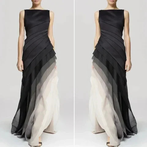 Women's Elegant Ombre Maxi Dress - Flattering Silhouette
