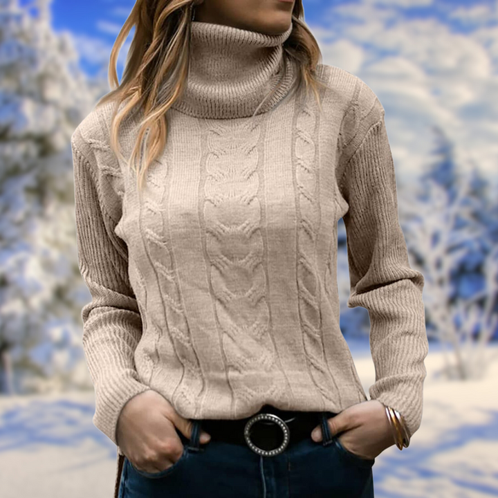 Women's Elegant Turtleneck Jumper - Soft, Warm & Flattering Pullover
