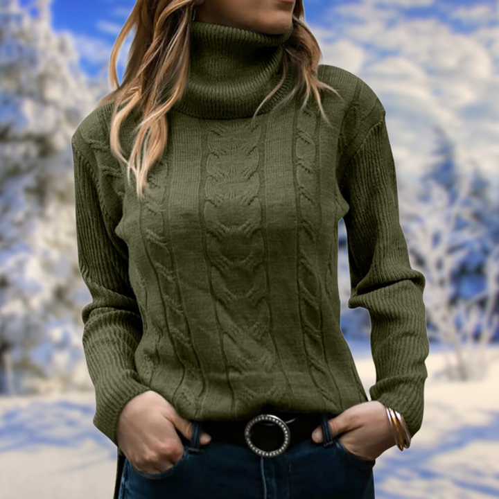 Women's Elegant Turtleneck Jumper - Soft, Warm & Flattering Pullover