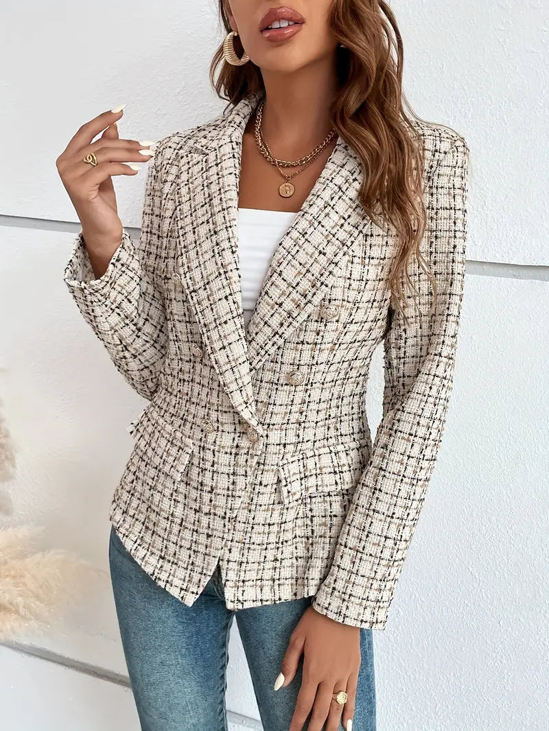 Jalu™ | Double-breasted blazer with checked pattern