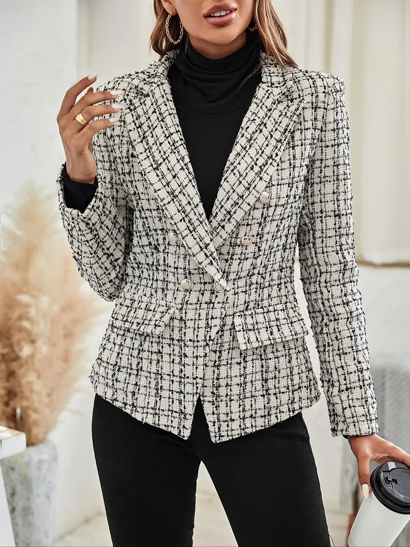Jalu™ | Double-breasted blazer with checked pattern