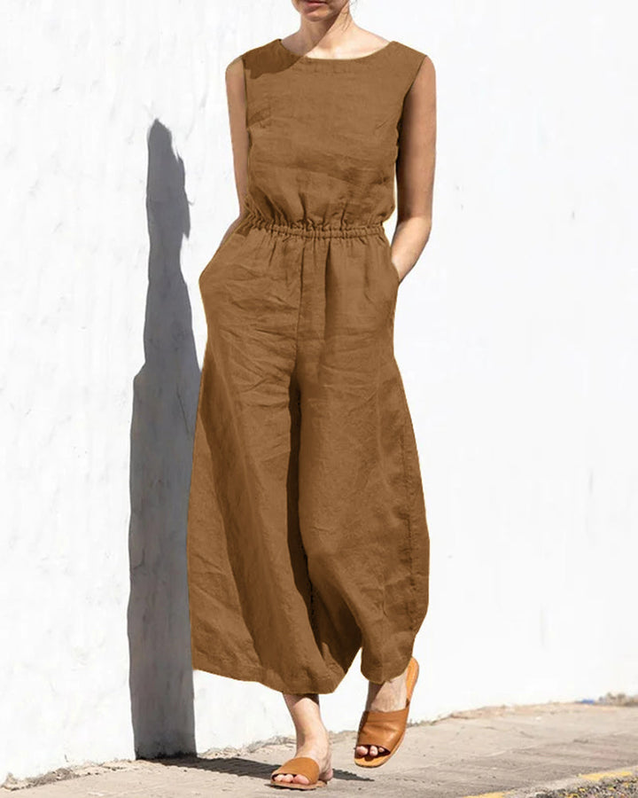 Sleeveless Jumpsuit with Wide Legs Aurelia, view 5 - Elena Harper