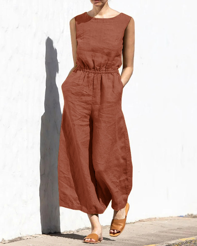 Sleeveless Jumpsuit with Wide Legs Aurelia, view 9 - Elena Harper