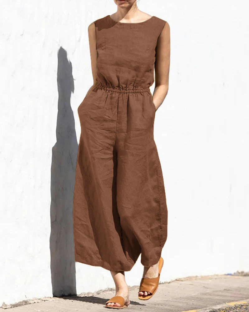 Sleeveless Jumpsuit with Wide Legs Aurelia, view 10 - Elena Harper