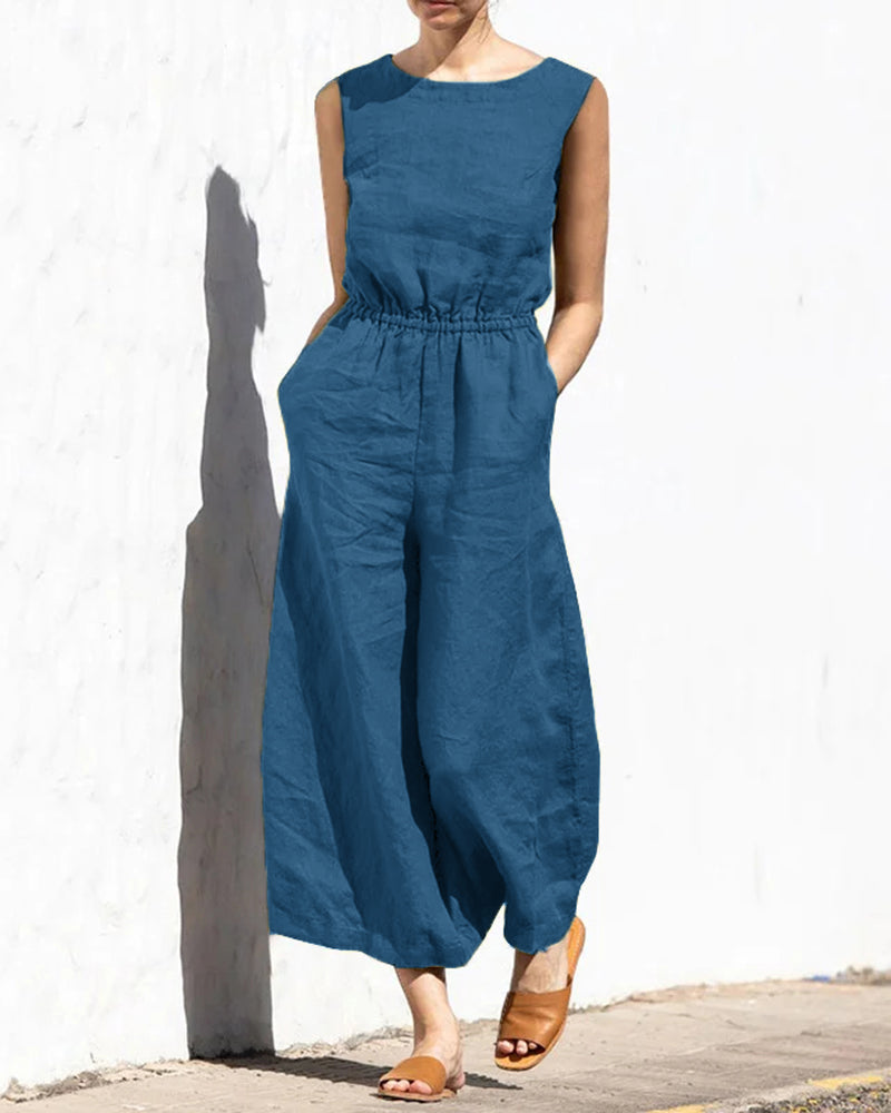 Sleeveless Jumpsuit with Wide Legs – Aurelia
