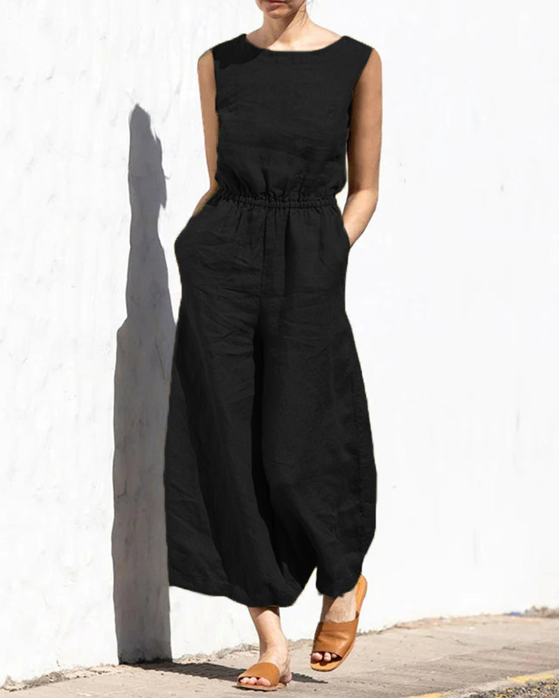 Sleeveless Jumpsuit with Wide Legs – Aurelia