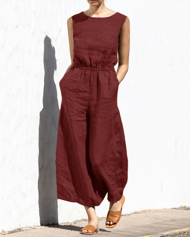 Sleeveless Jumpsuit with Wide Legs – Aurelia