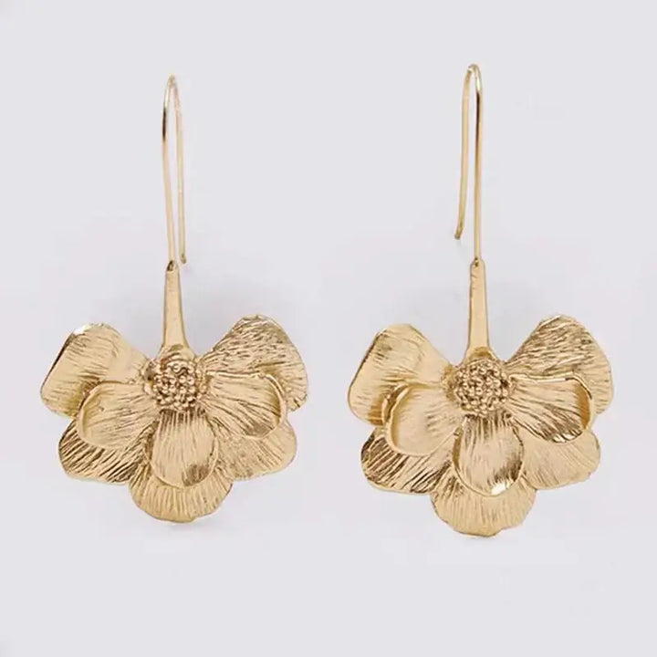 Golden Earring with Hanging Flower! - Elena Harper