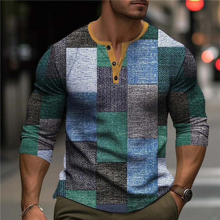 LAURENT MONACO | LONG SLEEVE 3D PRINTED T-SHIRT FOR MEN