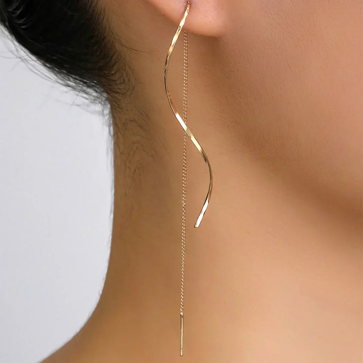 Phaedra™  |  Long Earrings Wavy Design