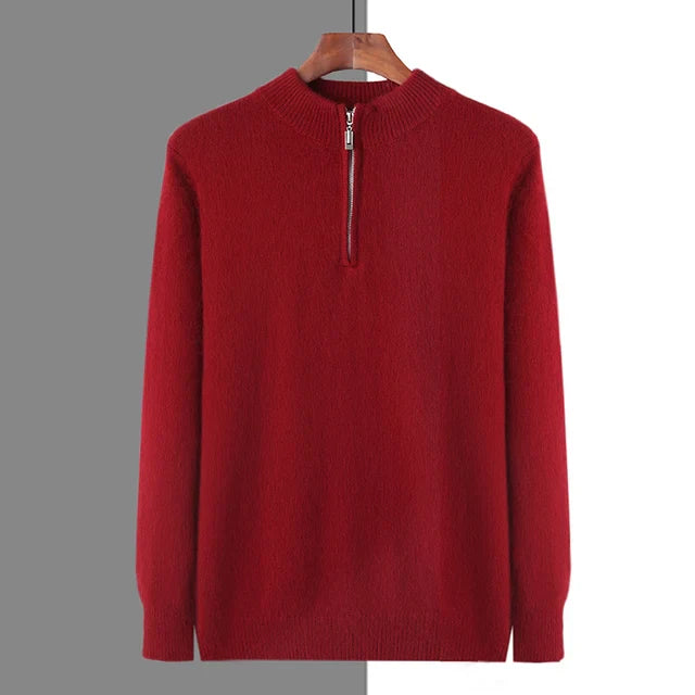 Emma & Rose cashmere zip-up sweater — premium knitwear