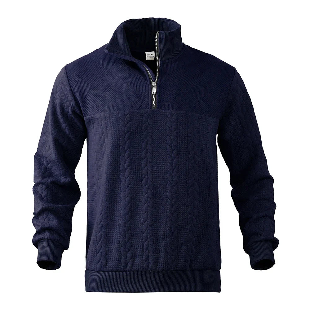 Gerome Premium Sweatshirt with Quarter Zip, view 10 - Elena Harper