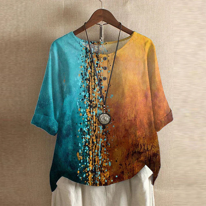 Ruby | Ladies Floral Print Round Neck Top