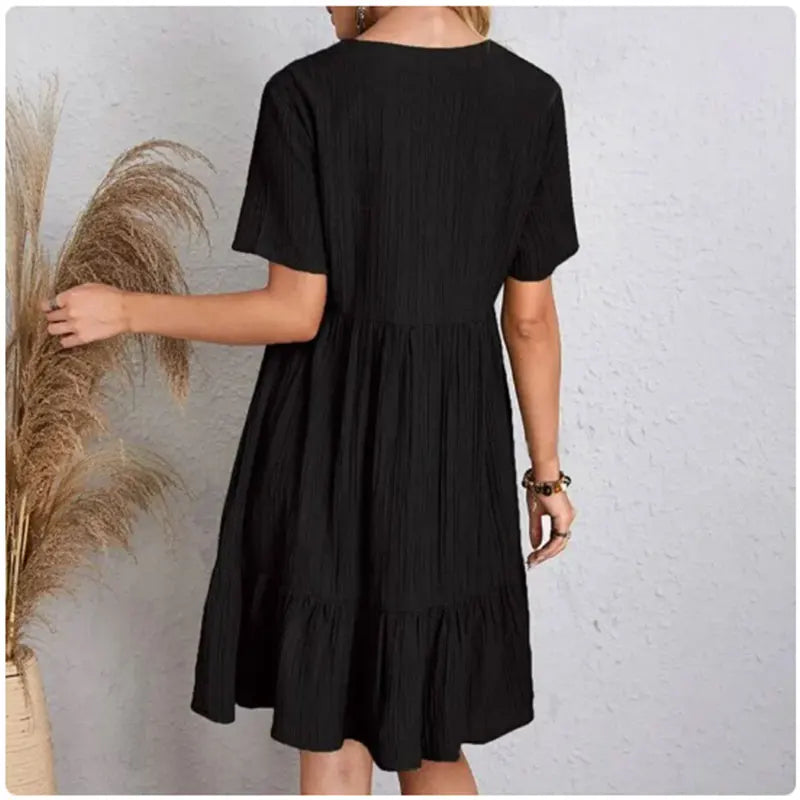 CHIC SUMMER DRESS WITH SHORT SLEEVES FOR WOMEN