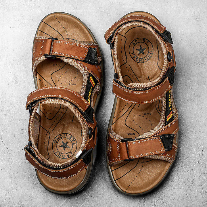 Breon Stylish Leather Sandals, view 5 - Elena Harper
