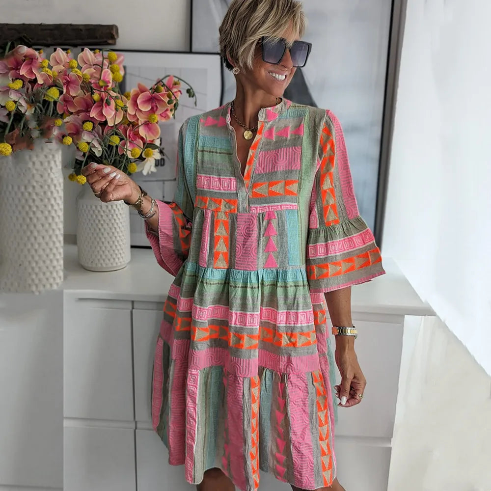 Juliane™ | Boho Tiered Swing Dress