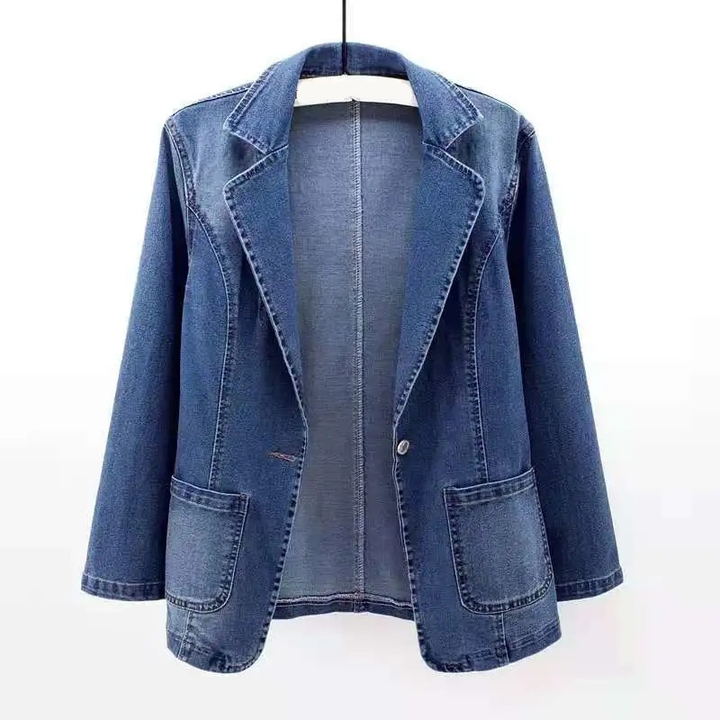 Ella - Women's Modern Denim Blazer - Elegant and Casual - Women