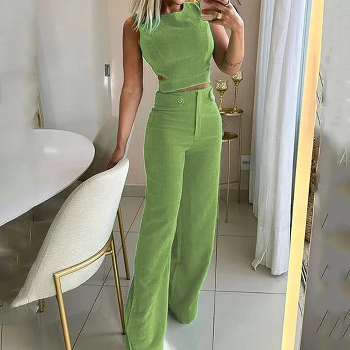 Alwinea Crop Top and Wide Leg Pants - Elena Harper
