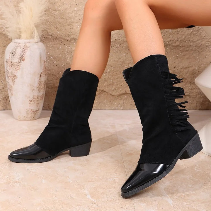 Women's Tassel Western Cowboy Boots Winifred, view 5 - Elena Harper