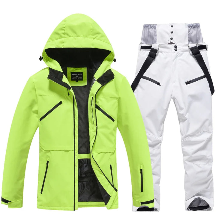 Unisex Insulated Winter Ski Suit – Breathable Jacket and Pants for Snowboarding