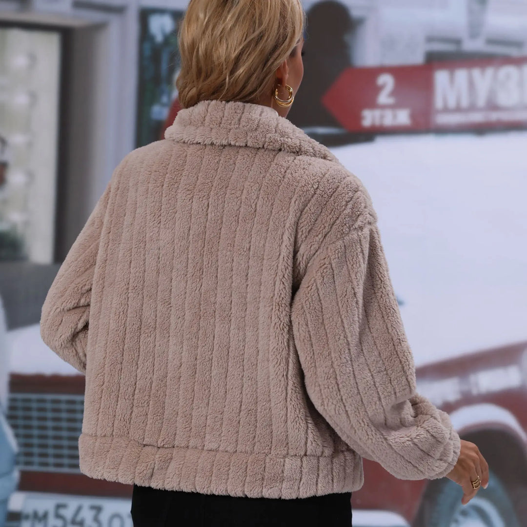 Andrea Stylish Autumn and Winter Coat with Buttons, view 5 - Elena Harper