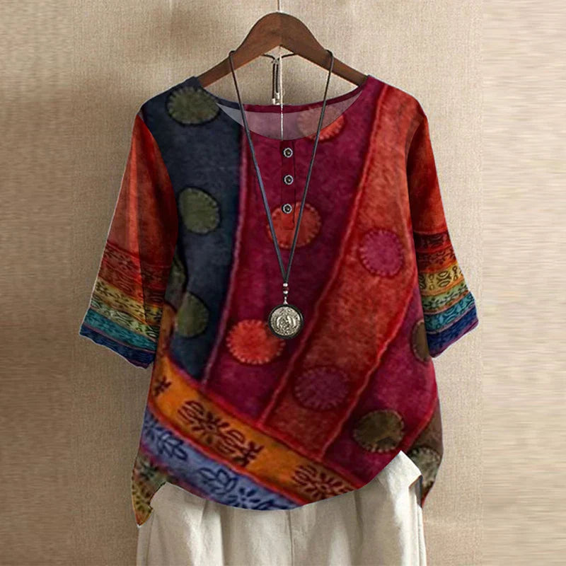 Ruby | Ladies Floral Print Round Neck Top