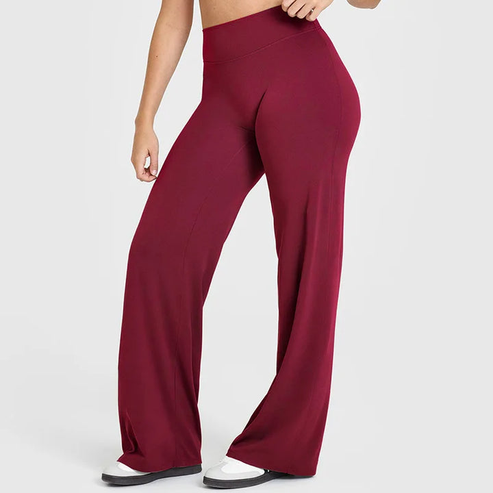 High-waisted wide-leg fluid yoga pants for women
