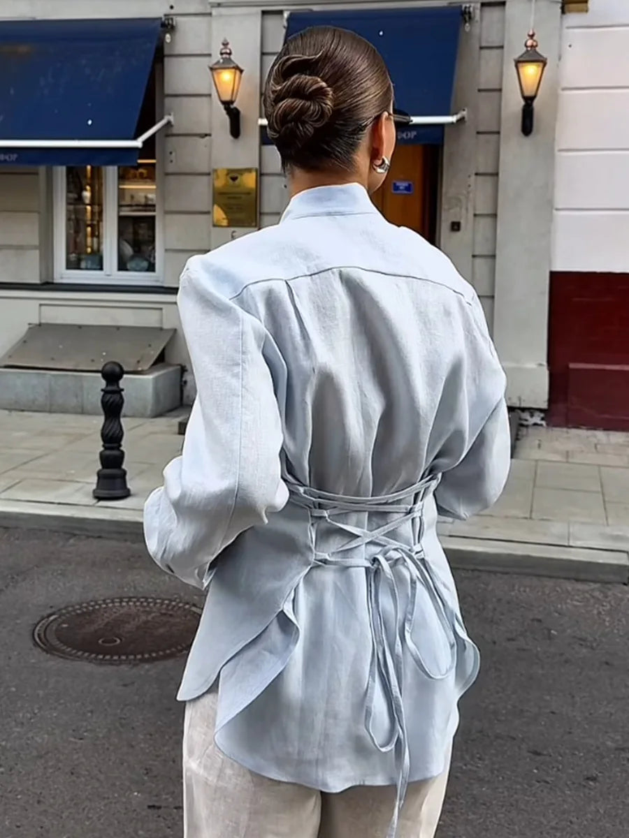 Leonora Ethereal Silk Blouse, view 5 - Elena Harper