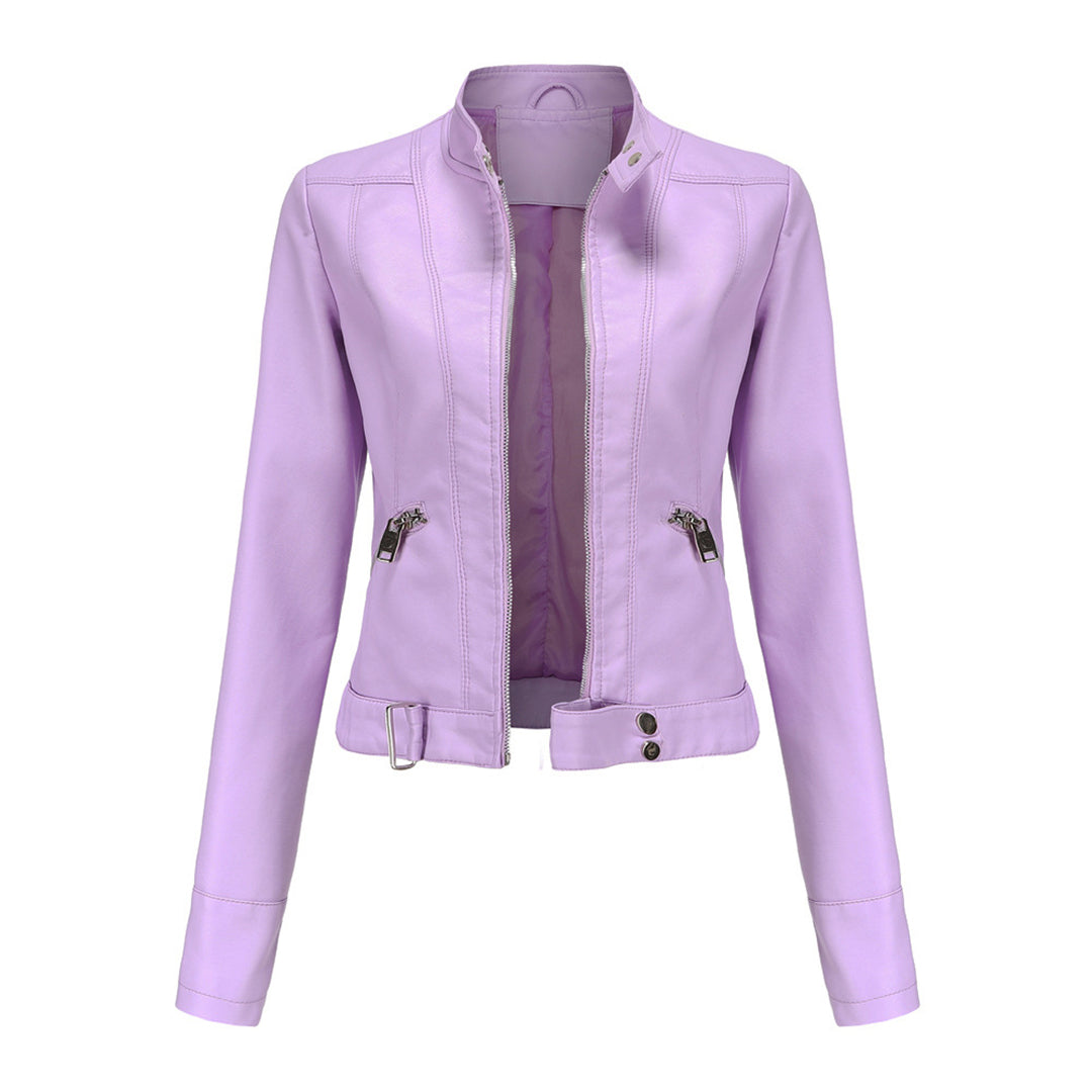 Classic Women's Leather Jacket with Timeless Style, view 6 - Elena Harper
