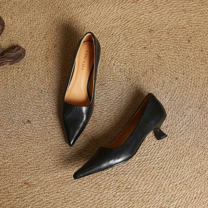 Sarah | Refined Pointed Toe Leather Pumps