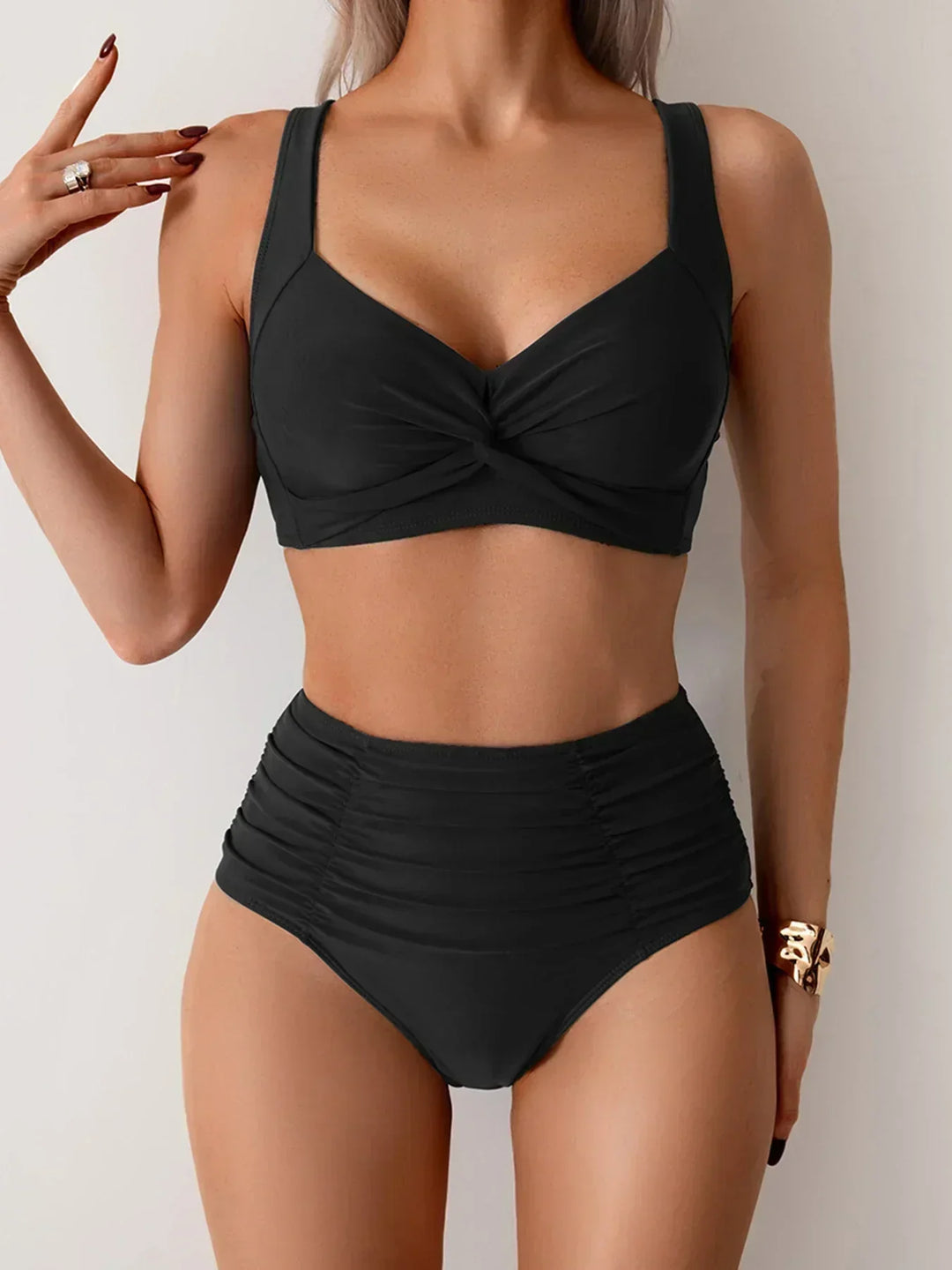 Nicoletta | Bandeau Bikini with Ruched Fabric