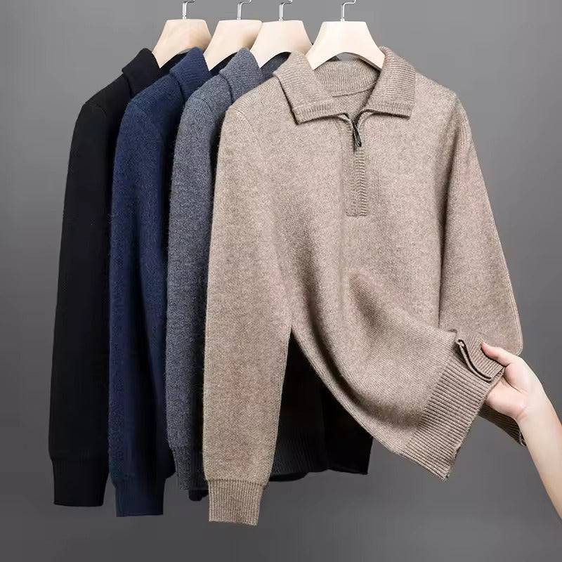 Emma & Rose cashmere quarter-zip sweater — premium knitwear