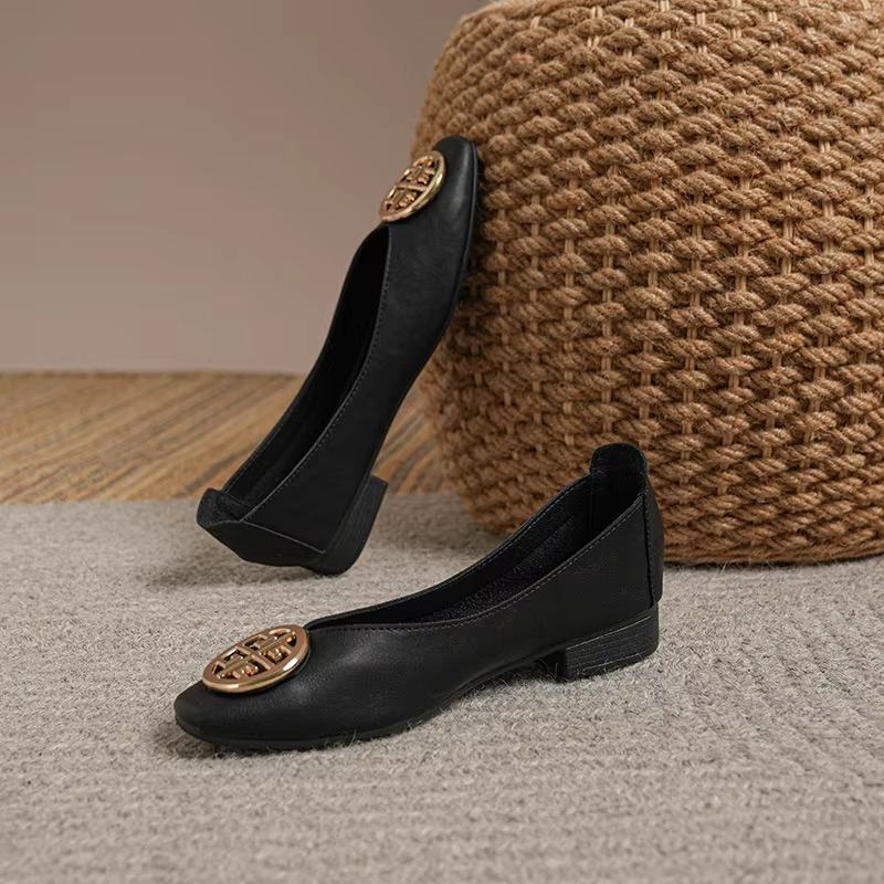 Breana Flat Leather Shoes, view 6 - Elena Harper