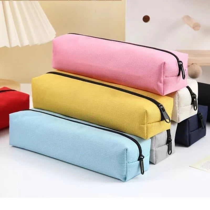 Small solid color zipper pouch Pencil case Kawaii mini pencil case for school and office - Elena Harper