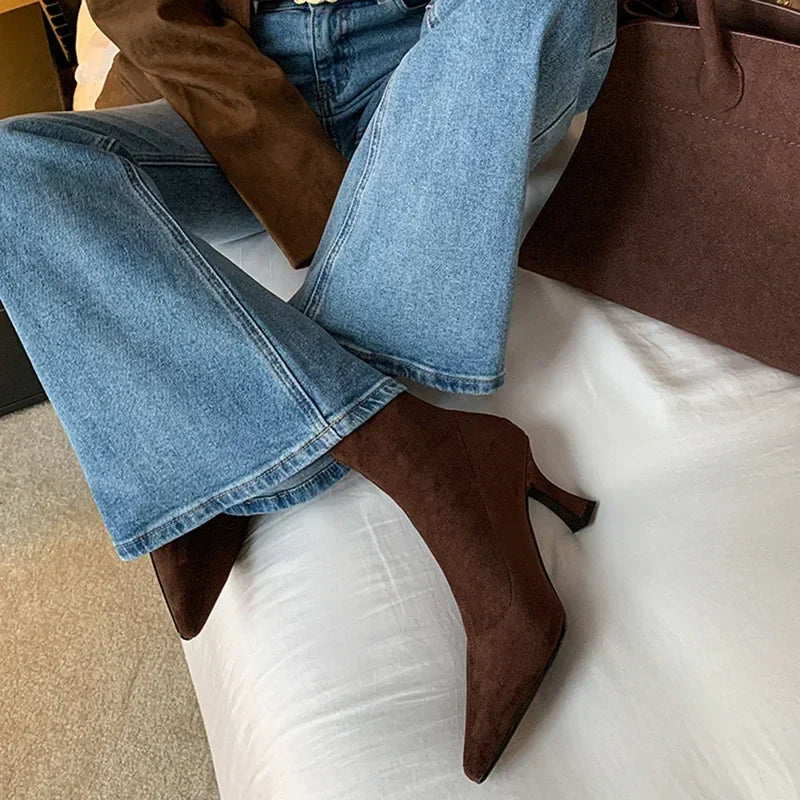 Doris Women's Pointed Heel Boots, view 2 - Elena Harper