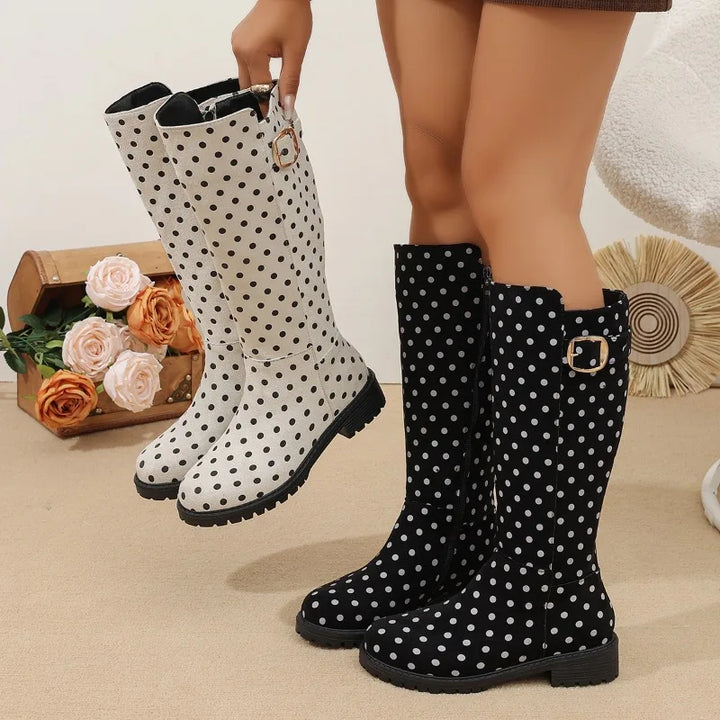 Women's Polka Dot Knee-High Boots – Nivelienne