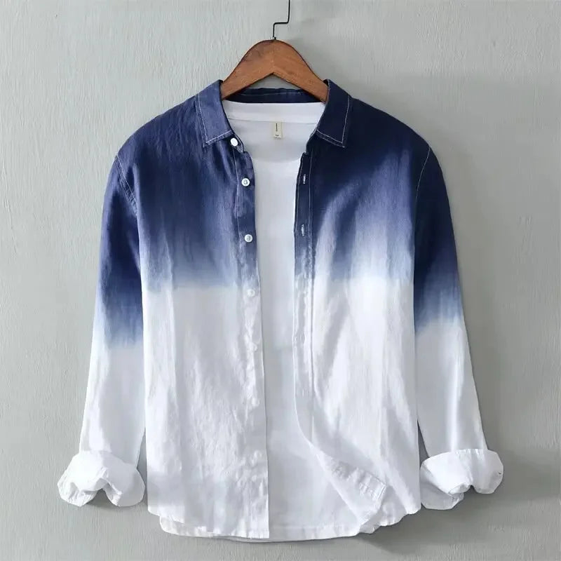 Men's Gradient Relaxed Fit Casual Shirt - Effortless Style