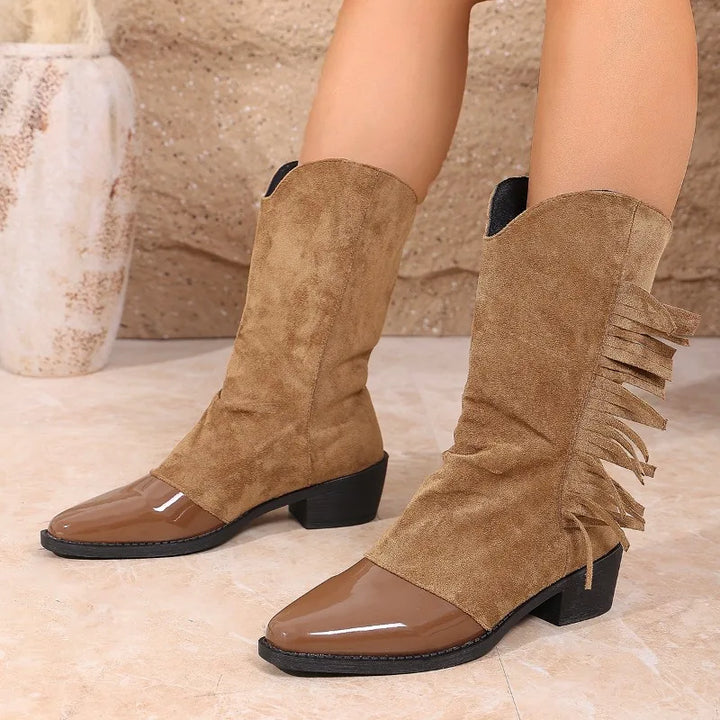 Women's Tassel Western Cowboy Boots Winifred, view 4 - Elena Harper