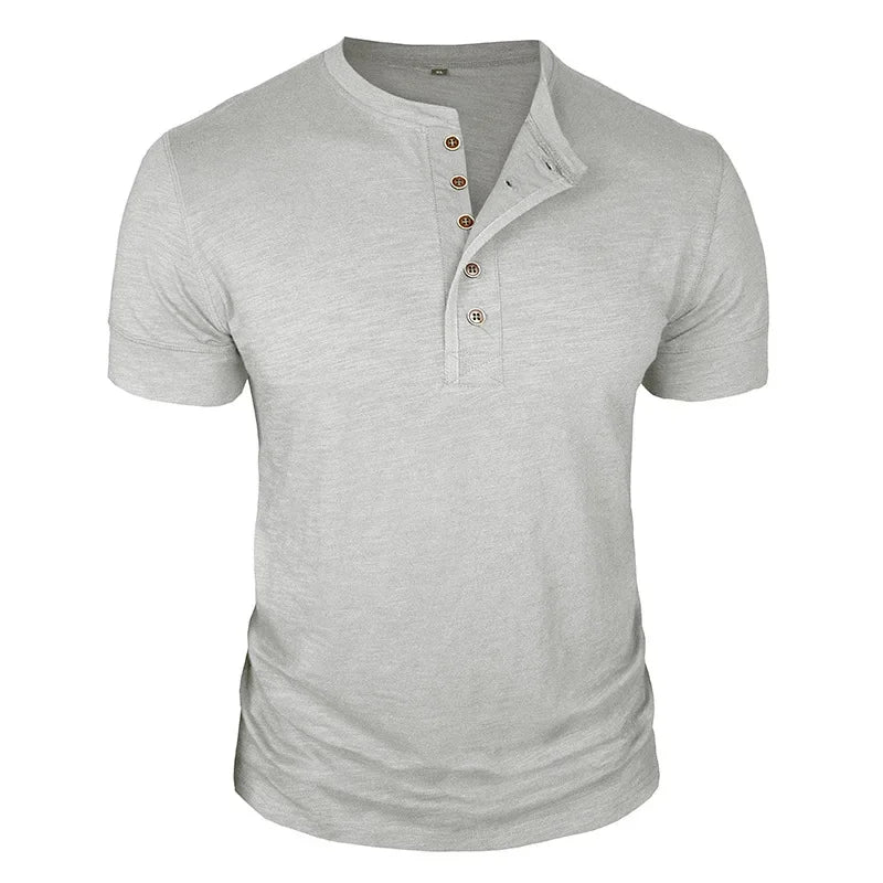 LAURENT MONACO | BUTTON-PLACKET T-SHIRT FOR MEN