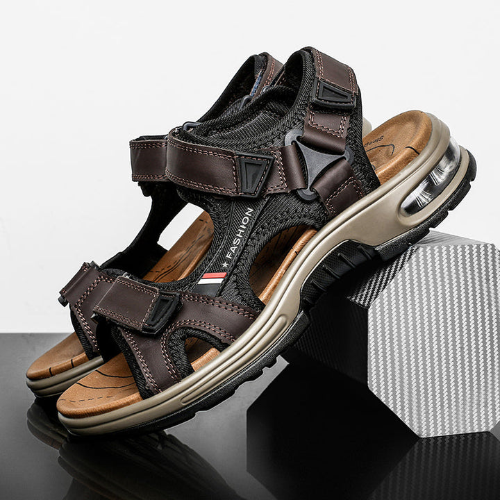 Breon Stylish Leather Sandals, view 2 - Elena Harper