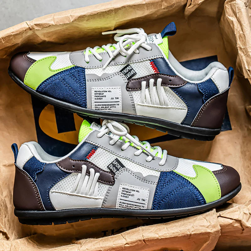 Retro lace-up men's sneakers with contrasting details