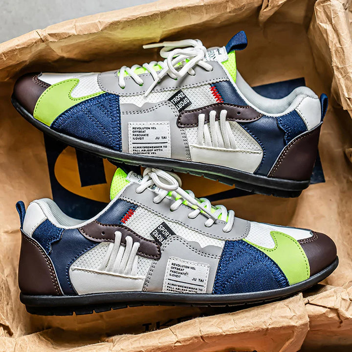 Retro lace-up men's sneakers with contrasting details