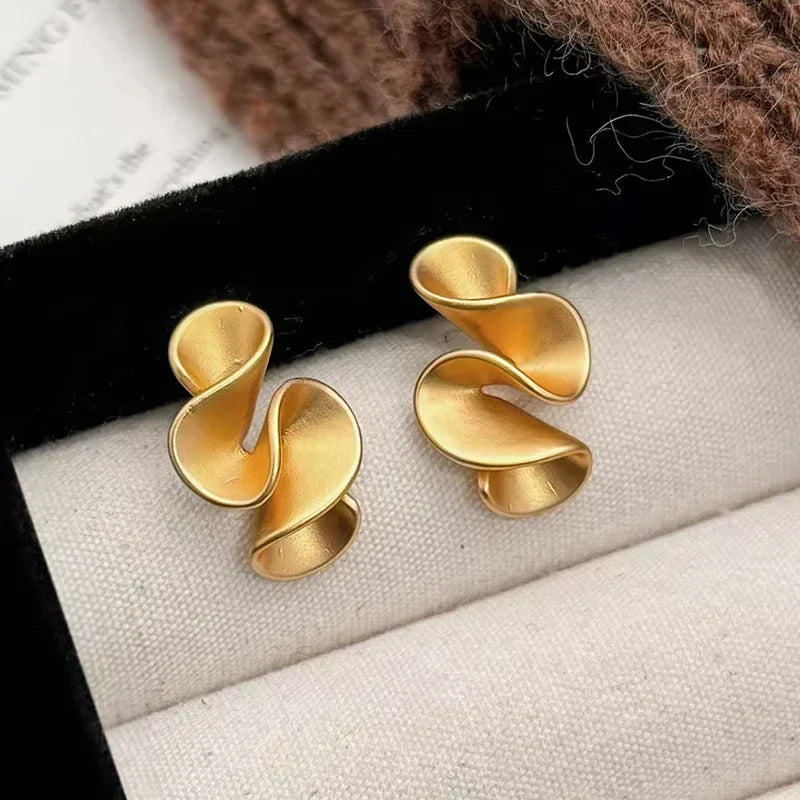Sterling Silver 18K Gold Flower Stud Earrings