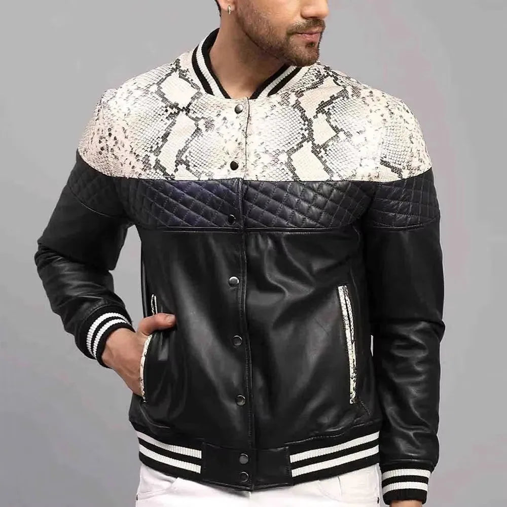 Men's Slim Fit Stand Collar Bomber Jacket Stylish Winter Outerwear - Elena Harper