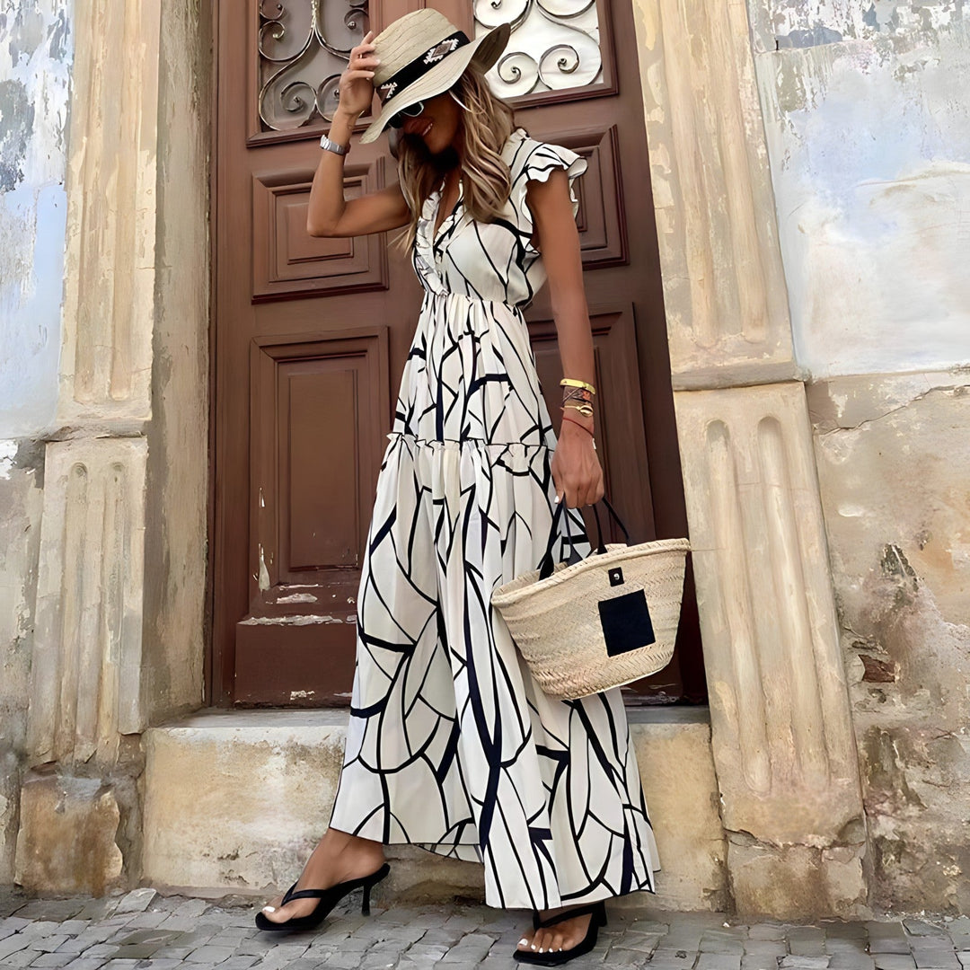 Maddie Elegant Printed Dress - Elena Harper