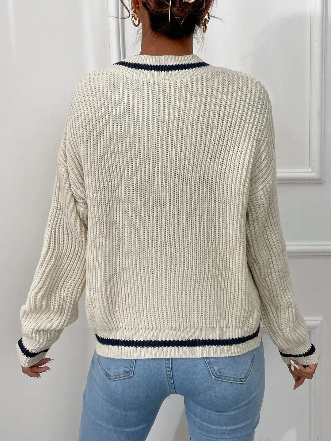 Marina | Striped Waffle Knit Sweater