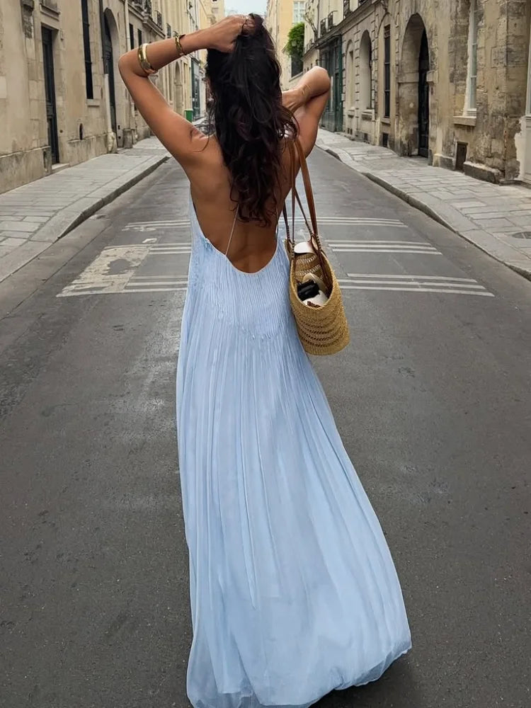 Gabriella Fluid Pleated Dress, view 4 - Elena Harper