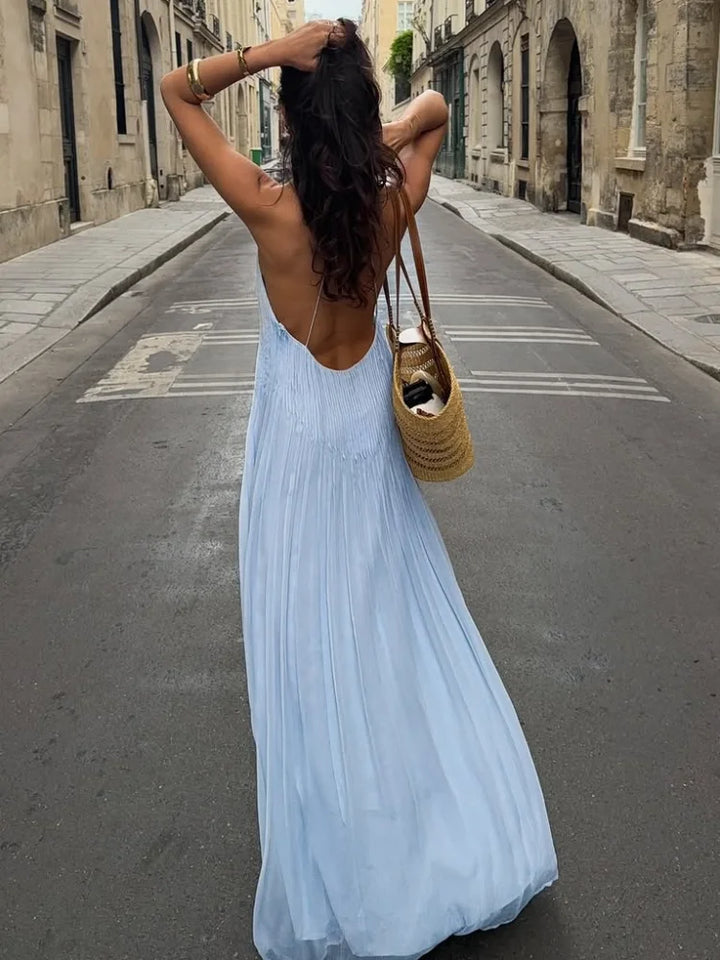 Gabriella Fluid Pleated Dress, view 4 - Elena Harper