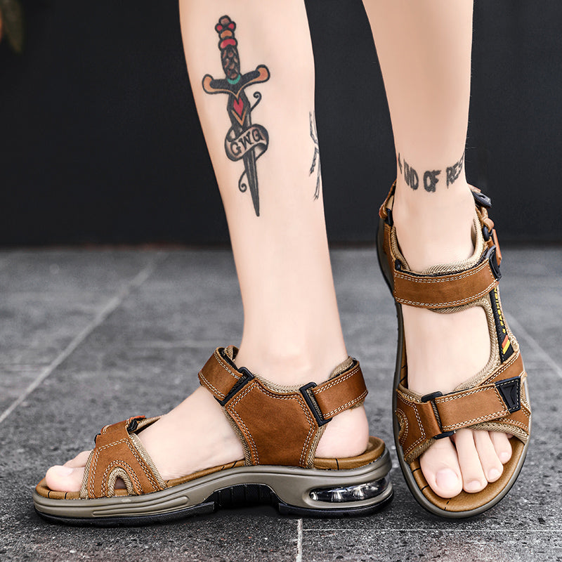 Breon Stylish Leather Sandals, view 9 - Elena Harper